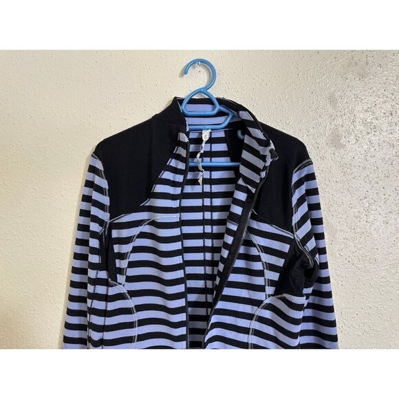 Lululemon FORME Sea Stripe Polar Haze Black Full Zip Sweatshirt Jacket Size 6 - Picture 4 of 7